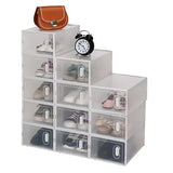 12 pack clear stackable shoe storage boxes