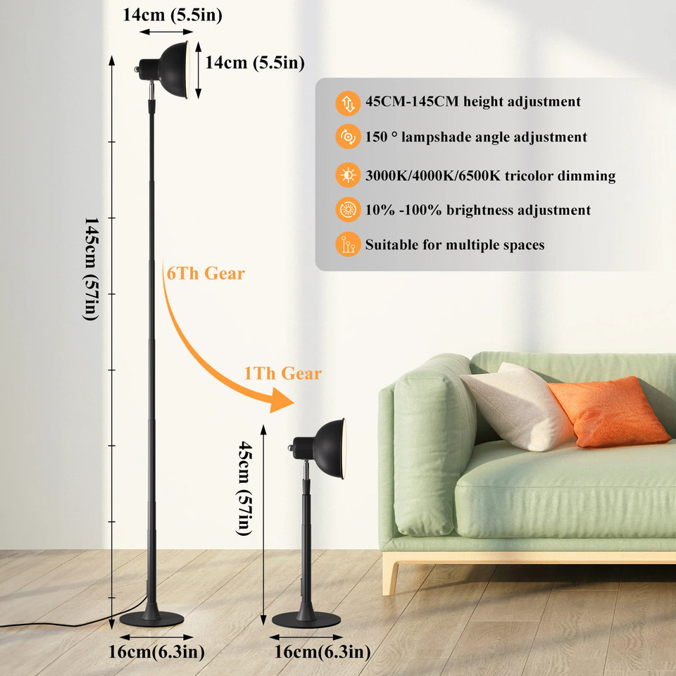 height adjustable study lamp with remote control