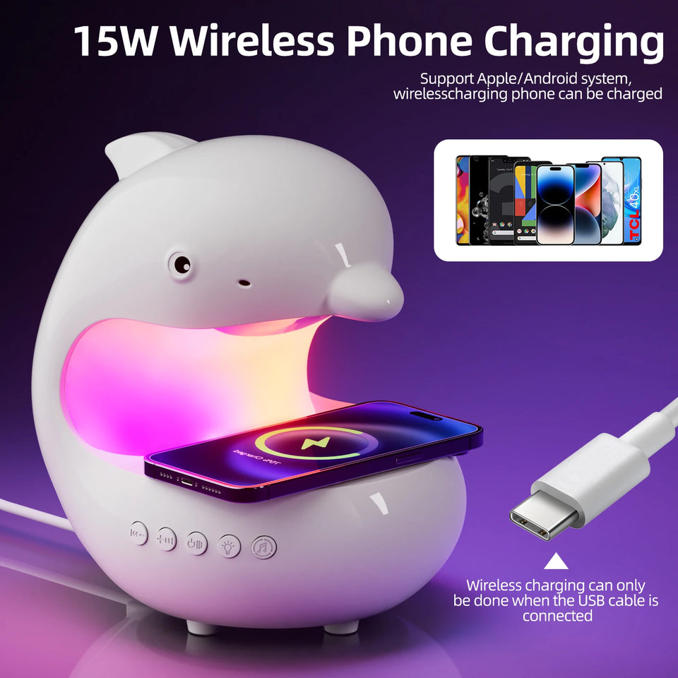 modern table lamp with wireless charging